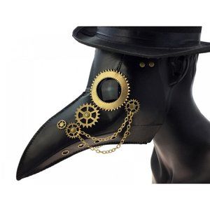 Plague Doctor Dr Crow Long Beak Steampunk Mask
